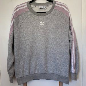 Adidas Sweater Pullover Gray Lavender Size Medium